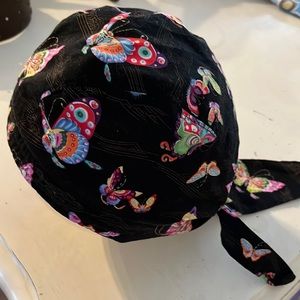 Skull cap or head wrap with butterflies